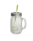 George Home glass mason jar with lid and straw, UK version