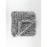 George Home grey chunky hand knitted throw 120x150cm, UK version