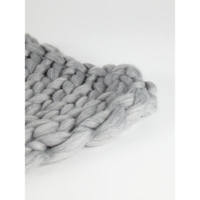 George Home grey chunky hand knitted throw 120x150cm, UK version