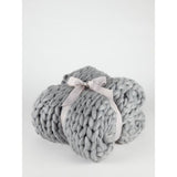 George Home grey chunky hand knitted throw 120x150cm, UK version