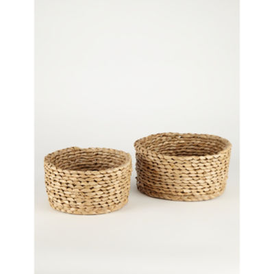 ASDA George Home Brown Rush Round Storage Baskets Set of 2 12cm x 25cm- Buy online at McGrocer