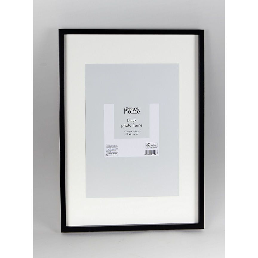 George Home Black Poster Frame A3 Without Mount, A4 with Mount GOODS ASDA   