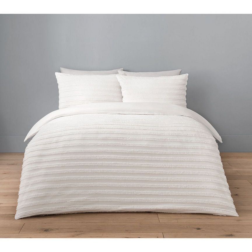 George Home White Luxury Washed Tufted Duvet Set - Double GOODS ASDA   