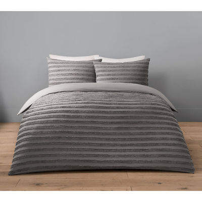 George Home grey luxury washed tufted duvet set king, UK version