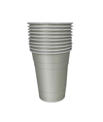 Silver party cups, UK disposable cups (British brand)