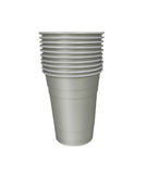 Silver party cups, UK disposable cups (British brand)