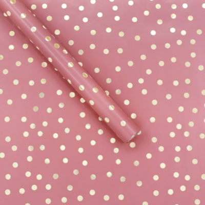 ASDA George Home Pink & Gold Spot Foil Roll Wrapping Paper 3m- Buy online at McGrocer