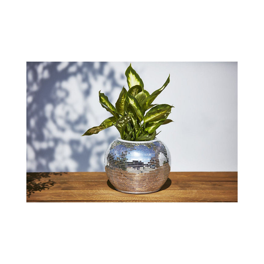 George Home Disco Ball Planter - Silver GOODS ASDA   