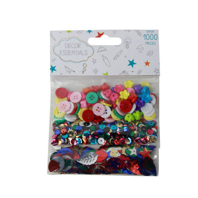 ASDA Craft Pack Buttons and Sequins Over 1000 Pieces - British product