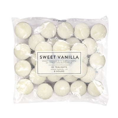 ASDA George Home Sweet Vanilla Scented 8 Hour Burn Tea Lights 30pk- Buy online at McGrocer