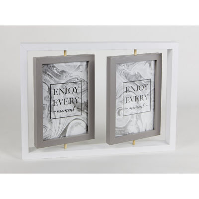 George Home white spinning 4 aperture photo frame 4 x 6 inch, UK version