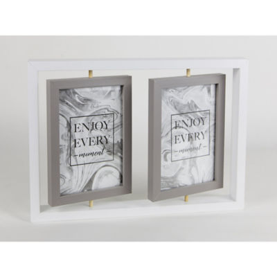 George Home white spinning 4 aperture photo frame 4 x 6 inch, UK version