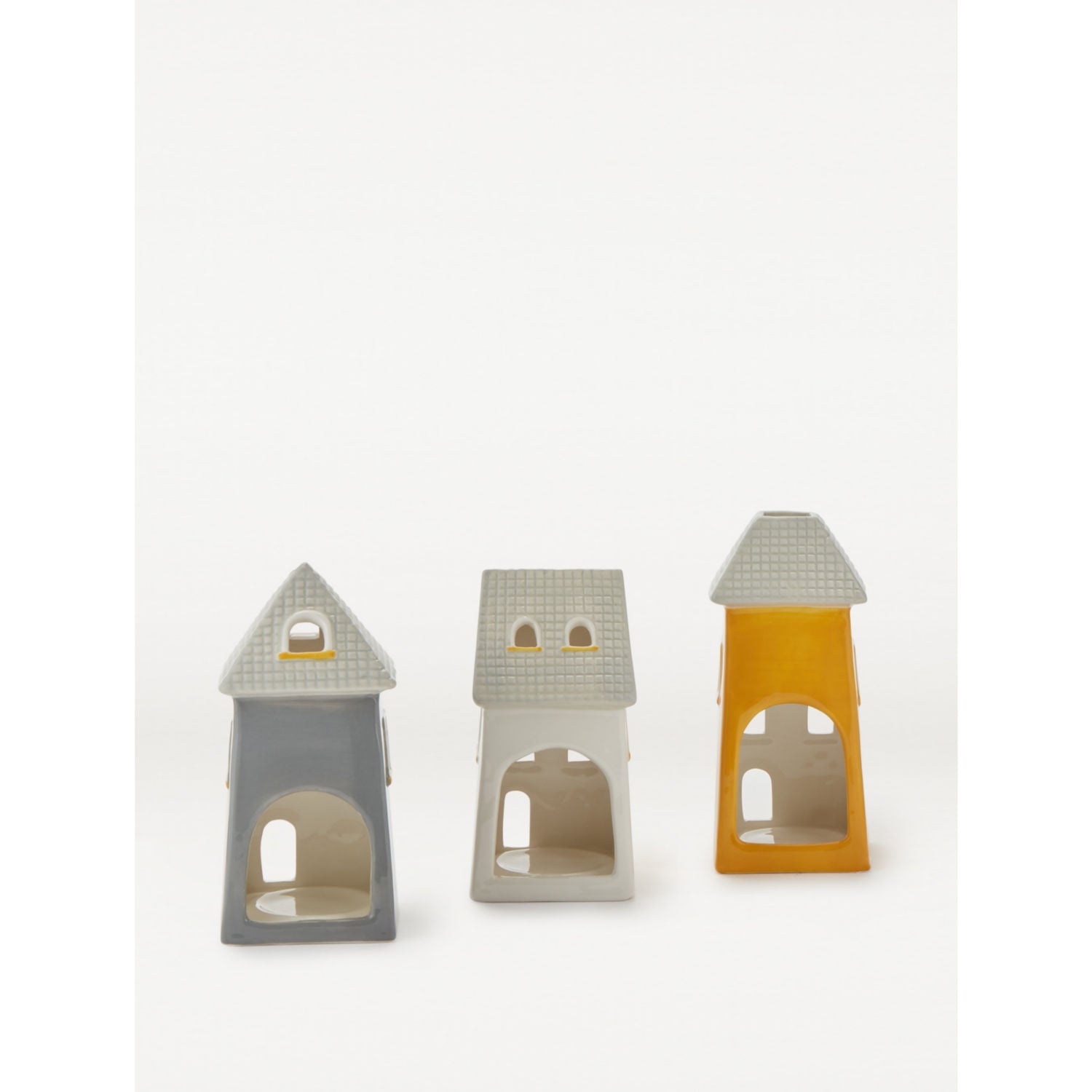 George Home house shaped tealight holders floral pattern 3 pack, UK version