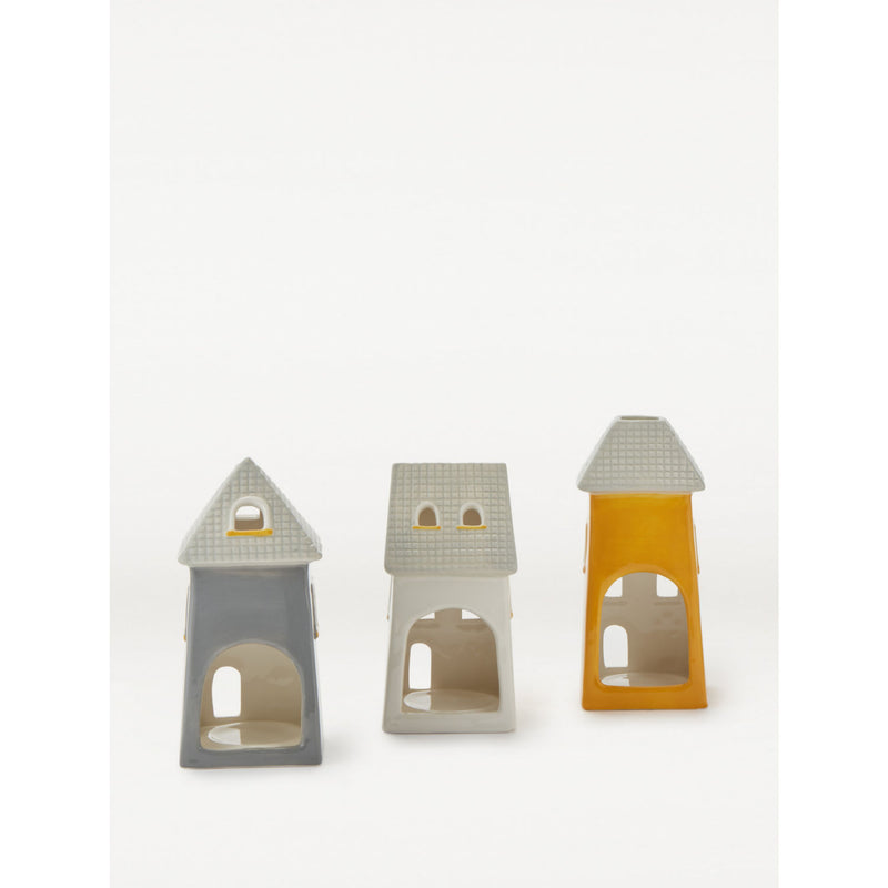 George Home house shaped tealight holders floral pattern 3 pack, UK version
