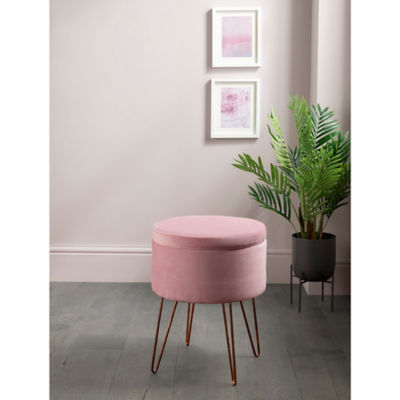 George Home pink velvet storage stool, imported from the UK