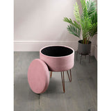 George Home pink velvet storage stool, imported from the UK