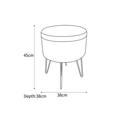 George Home grey velvet storage stool with silver legs (British brand)