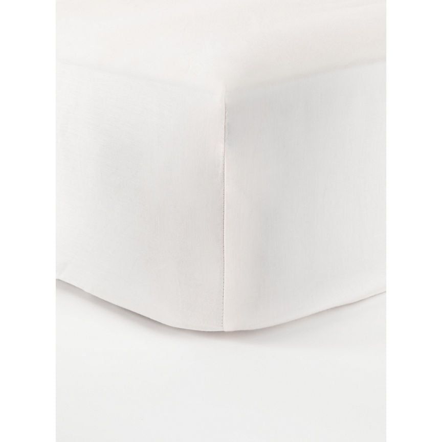 George Home White Just Wellness TENCEL™ Plain Fitted Sheet - King GOODS ASDA   