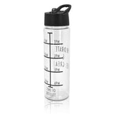 Black sipper bottle with consumption tracker (British brand)