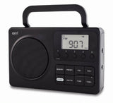 ONN portable AM/FM radio with digital tuning and alarm (British brand)