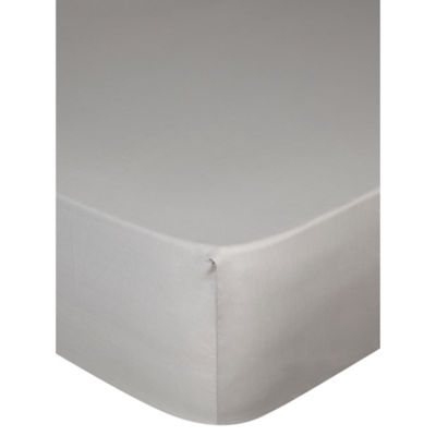 George Home grey percale cotton fitted sheet double, UK version
