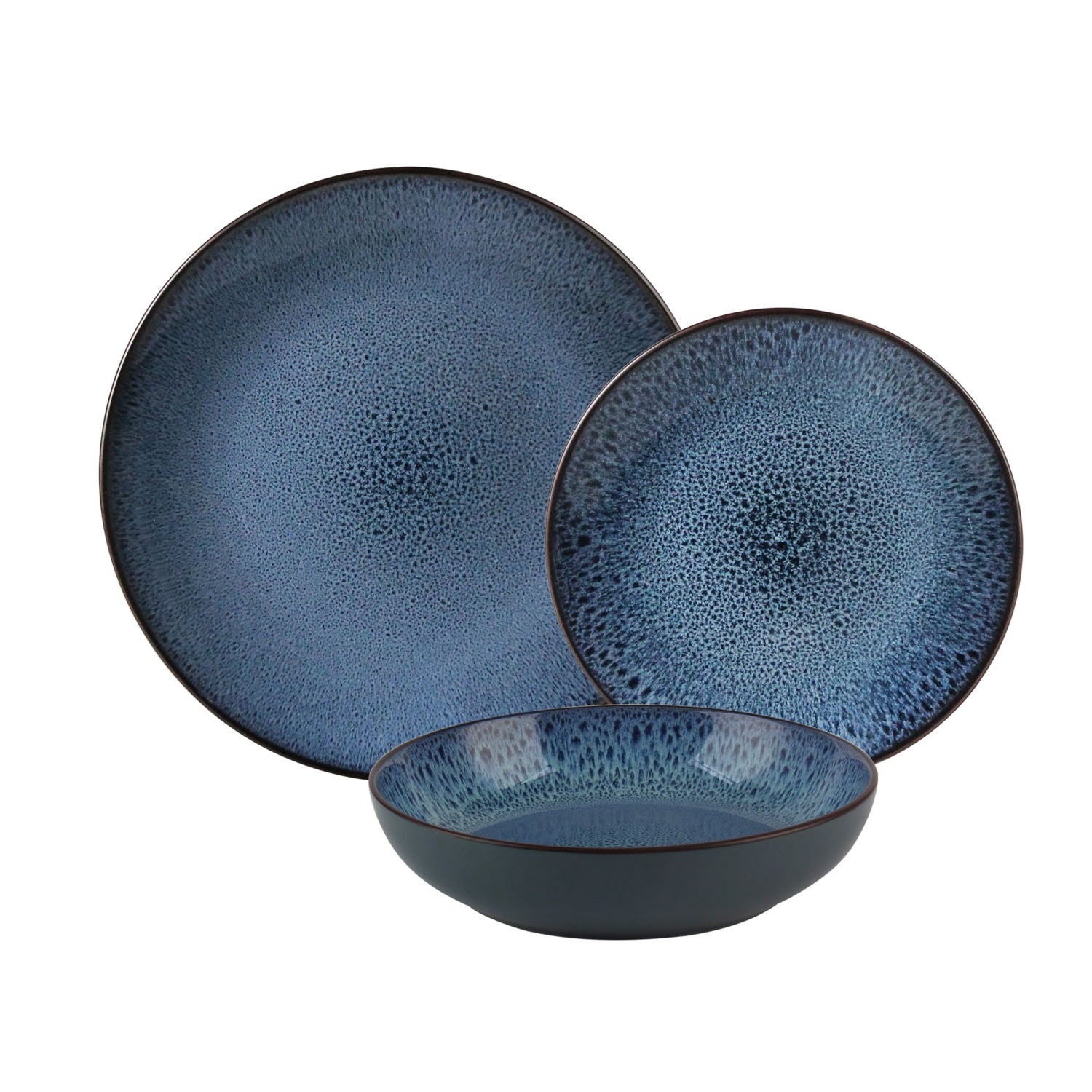 George Home blue reactive glaze dinner set 12-piece (British brand)