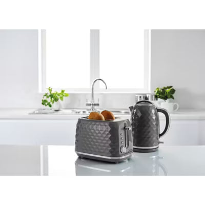 George Home Grey Textured 2 Slice Toaster