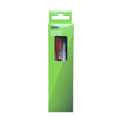 ASDA Retractable Gel Pens 3 Pack - British product