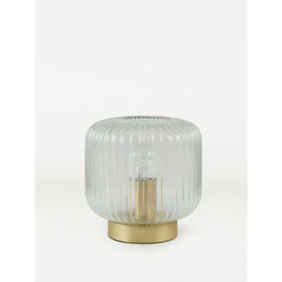 George Home clear ribbed glass lamp 23cm - British product