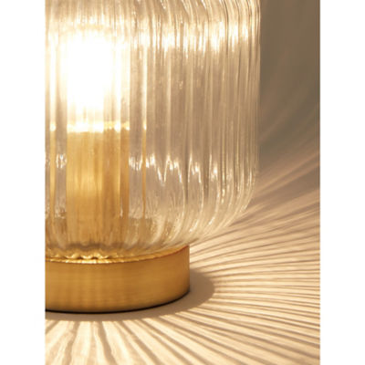 George Home clear ribbed glass lamp 23cm - British product