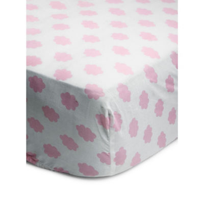 George Home pink cloud print fitted sheet, UK version