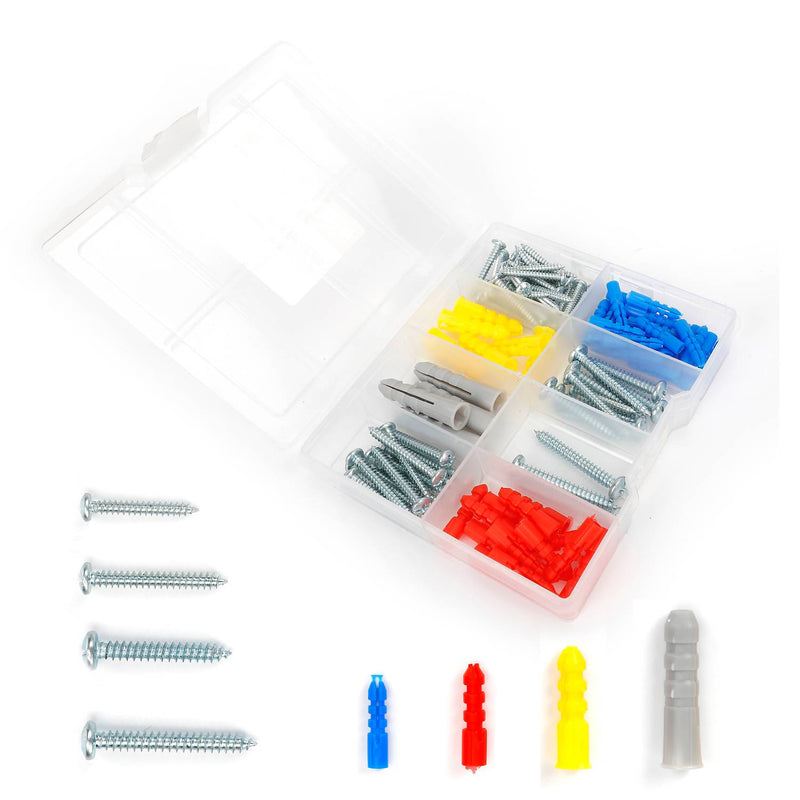 Hyper Tough screw and anchor kit 104 piece (British brand)