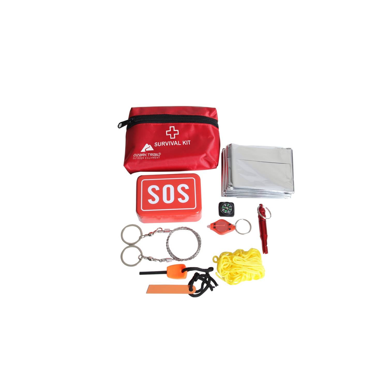 Ozark Trail survival kit compass foil blanket, imported from the UK