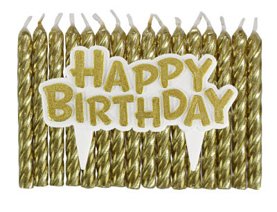 George Home birthday candle set, wax plaque and 16 candles, UK version