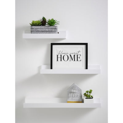 George Home Hvit Flytende Bildehylle Sett med 3 Vegghyller