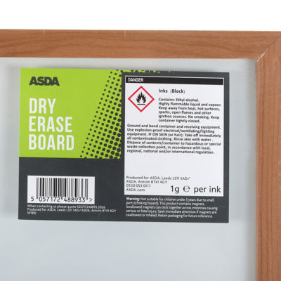 ASDA Dry Erase Board magnetic whiteboard 23.6x15.7 inches (British brand)