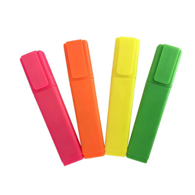 Pen & Gear neon flat highlighters pack of 4, imported from the UK
