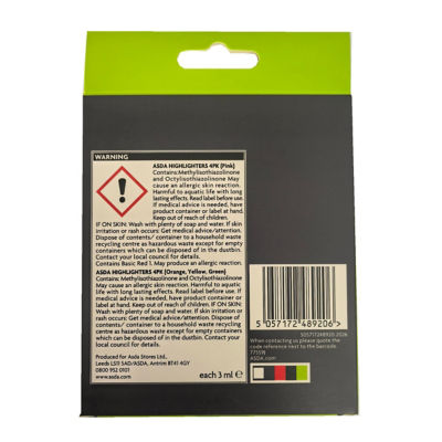 Pen & Gear neon flat highlighters pack of 4, imported from the UK
