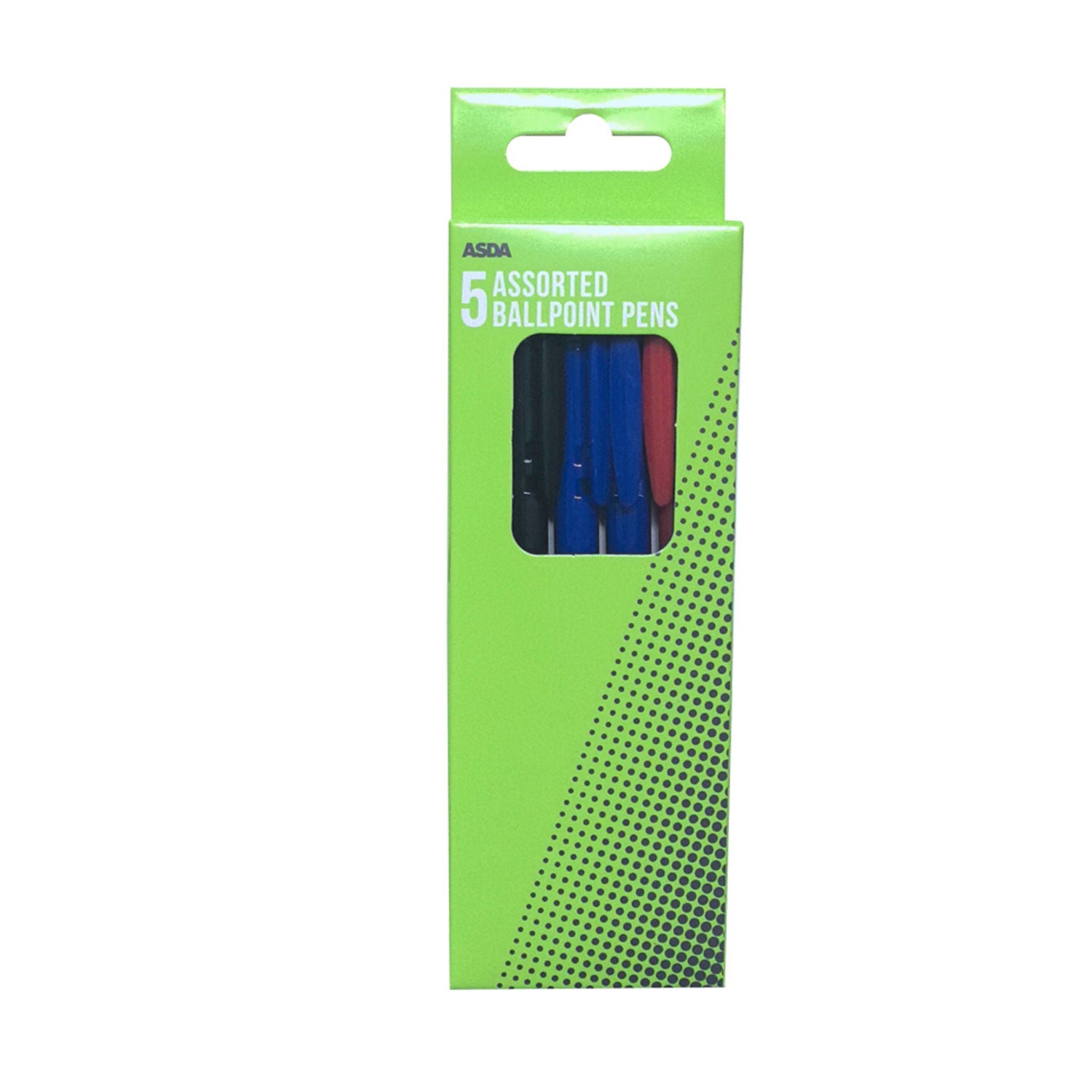 ASDA ballpoint pens assorted colors 5 pack - British product