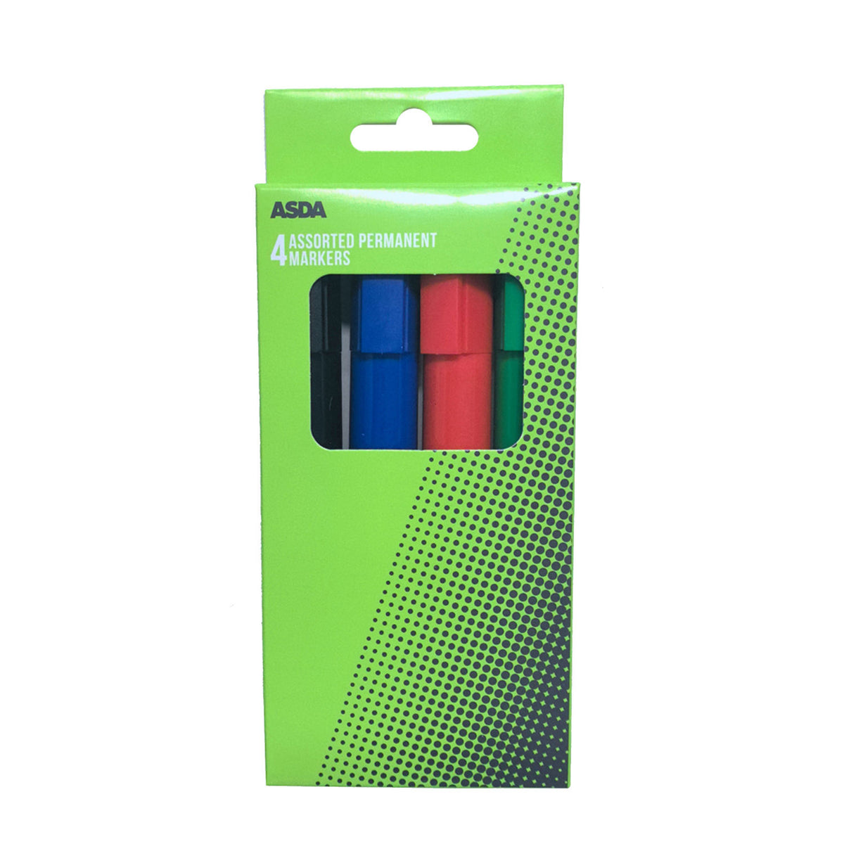 ASDA permanent markers 4 pack chisel tip - British product