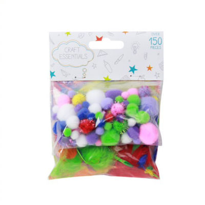 ASDA craft pack pompoms feathers chenilles (British brand)