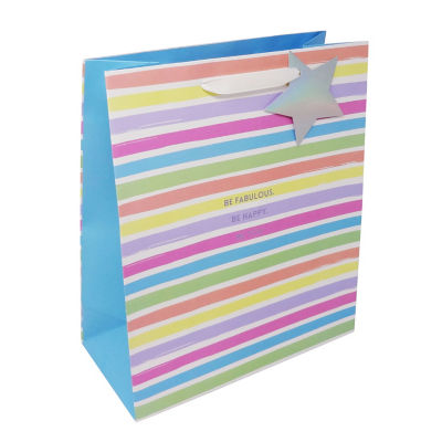George Home rainbow stripe large gift bag, UK version