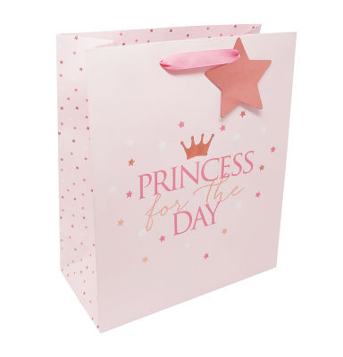 George Home Princess large gift bag with pink stars, UK version