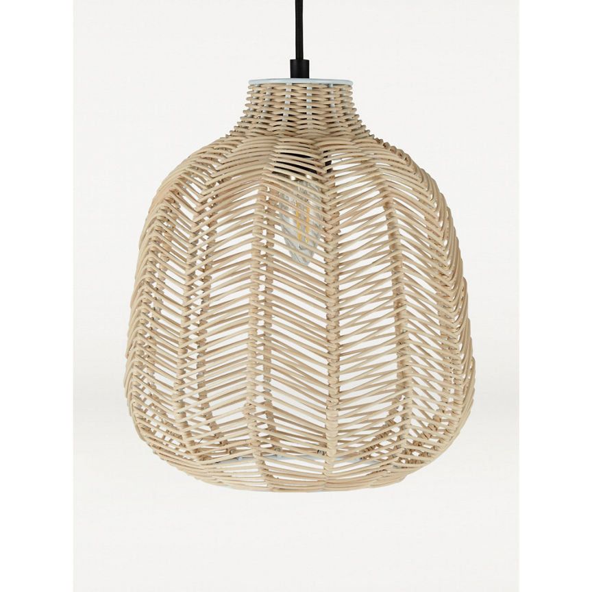 George Home Natural Rattan Wicker Light Shade GOODS ASDA   