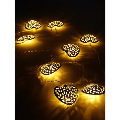 George Home silver heart string lights 10 LED, UK version