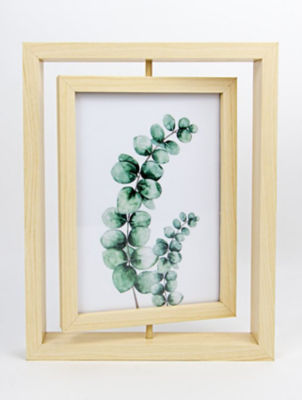 George Home natural wood rotating photo frame for 2 7x5 photos (British brand)