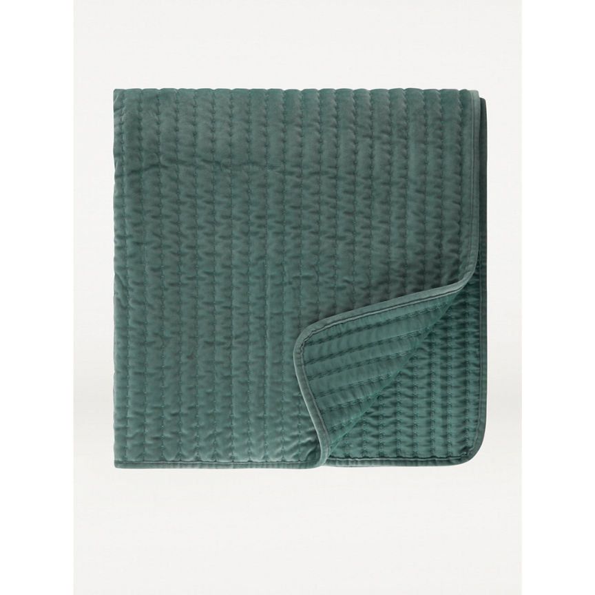 George Home Green Embroidered Velvet Throw GOODS ASDA   