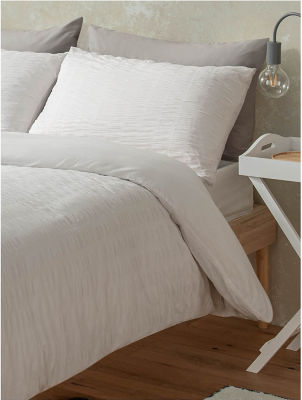 George Home white seersucker duvet set single (British brand)