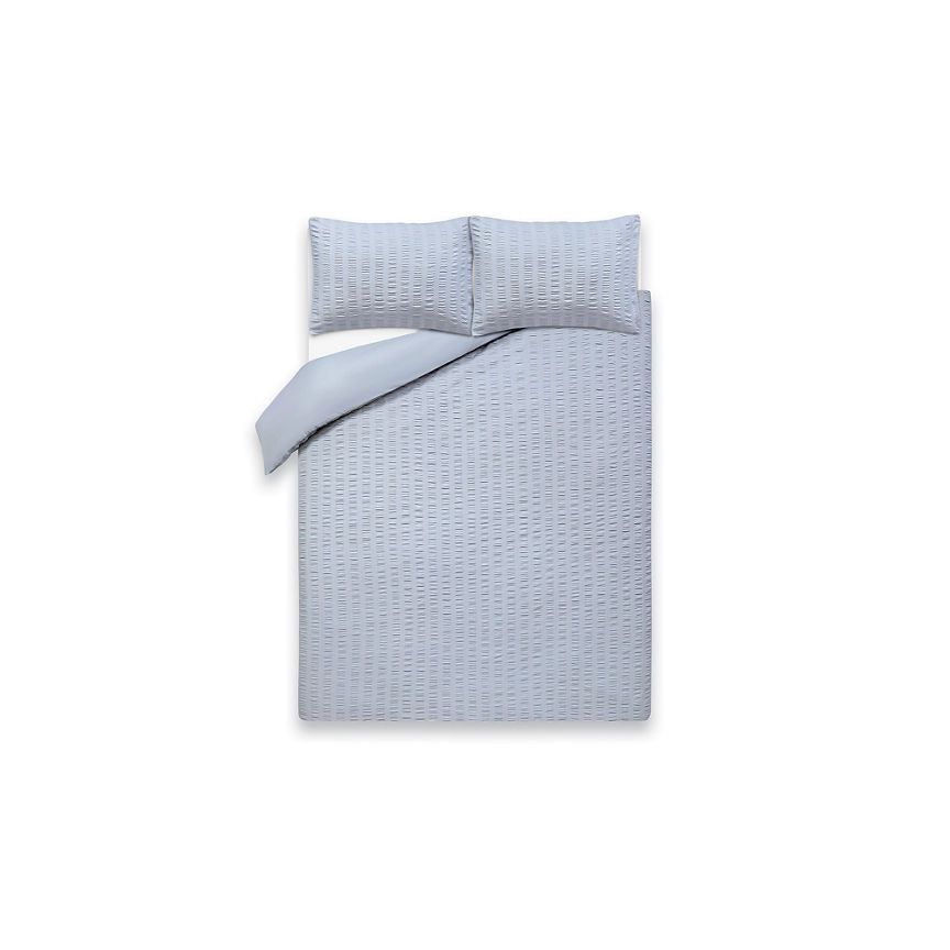 George Home Grey Seersucker Duvet Set - King GOODS ASDA   