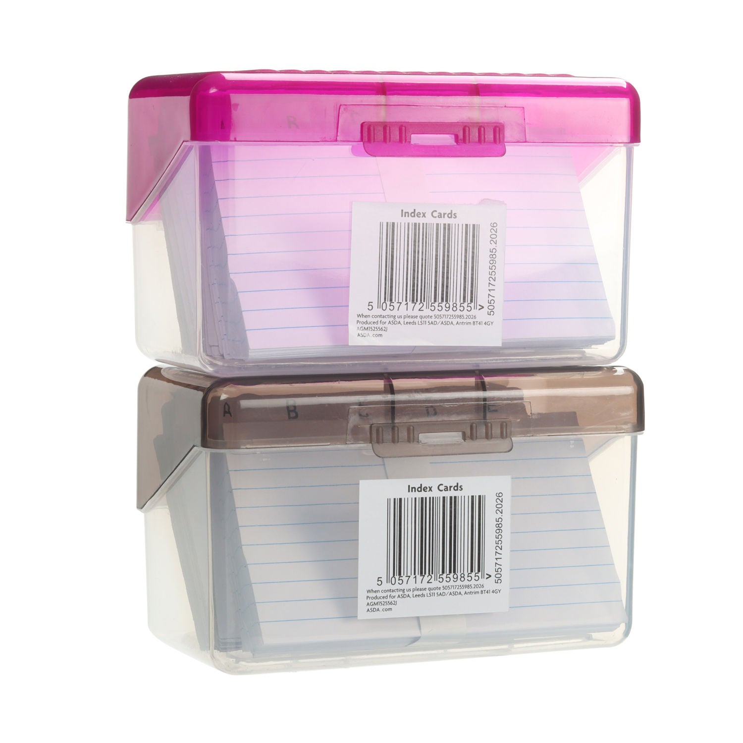 ASDA index card box 100 cards assorted colours - British product